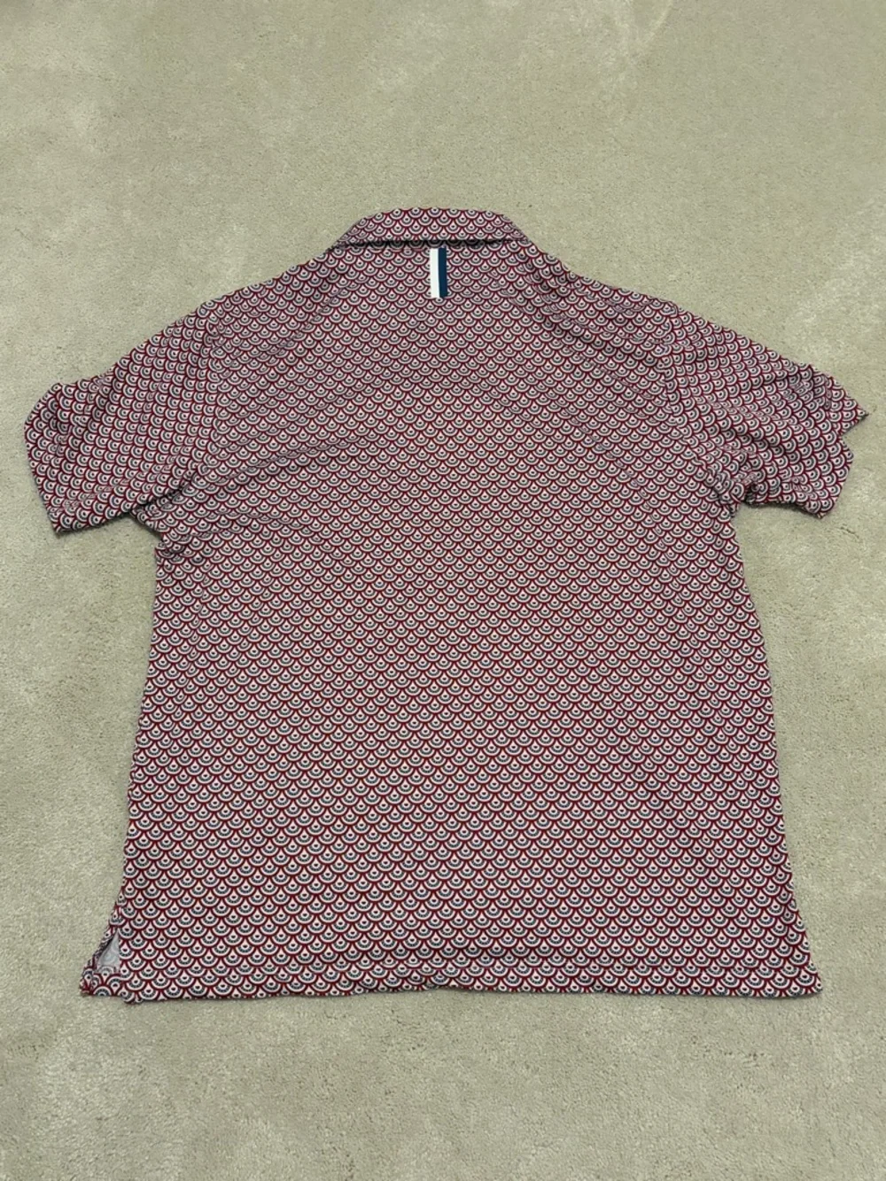 Rhoback Men's “The Bunting” Red White Navy Patterned Polo Shirt XL - Picture 6 of 6